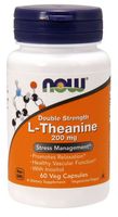 NOW FOODS Double Strength L-Theanine 200 mg - L-Teanina 200 mg (60 kaps.)
