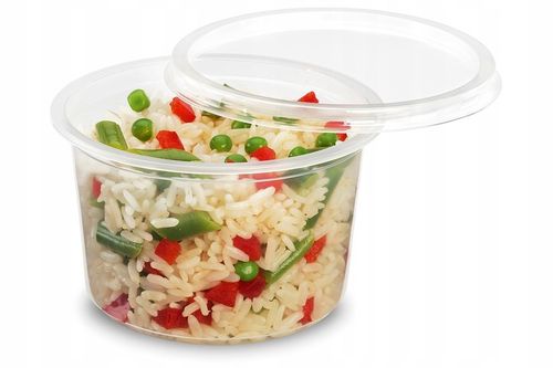 Pojemnik PP do sałatek surówek dań gorących 450ml z wieczkiem okrągły 50szt na Arena.pl