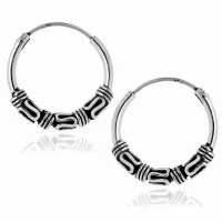 DELIKATNE OKSYDOWANE SREBRNE KOLCZYKI MAŁE KÓŁKA KÓŁECZKA 1.4CM Z OZDOBĄ