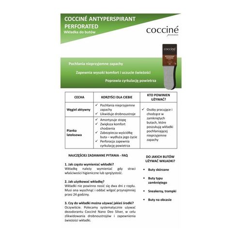 r.42 - wkładki do butów przeciwpotliwe perforowane coccine na Arena.pl