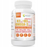 WITAMINA K2 MK-7 + D3 2000IU Vit E OMEGA-3 90kaps