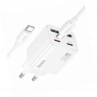 Biała ładowarka cztery porty USB-C 30W Hoco do Samsung Galaxy S24 FE