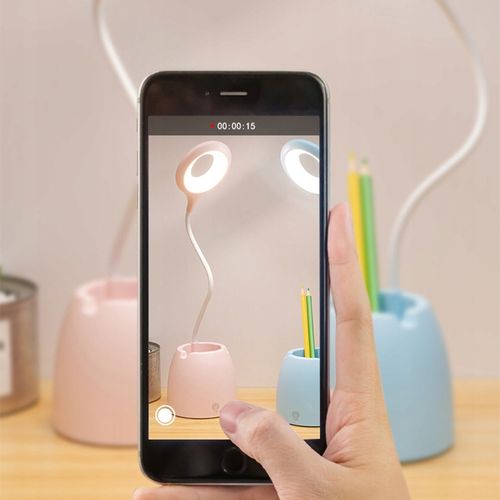 lampka biurkowa różowa z pojemnikiem na Arena.pl