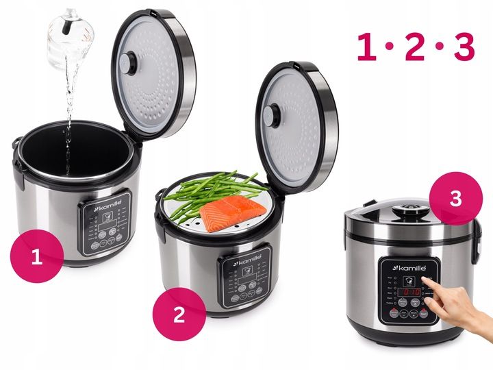 MULTICOOKER ELEKTRYCZNY GARNEKGARNEK SZYBKOWAR PAROWAR 13 PROGRAMÓW zdjęcie 12