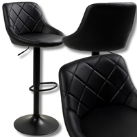 HOKER KRZESŁO BAROWE CZARNE ECOSKÓRA PODSTAWA REGULOWANY PODNÓŻEK DO 80CM