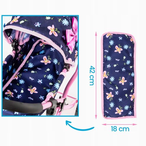 KINDERPLAY WÓZEK DLA LALEK GŁĘBOKI GONDOLA SKŁADANY DASZEK MIĘKKIE KOŁA na Arena.pl