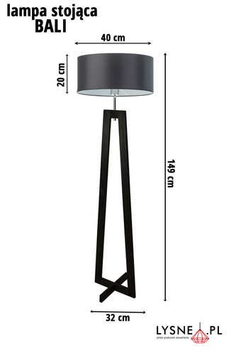 Lampa podłogowa BALI hebanowa E27 na Arena.pl