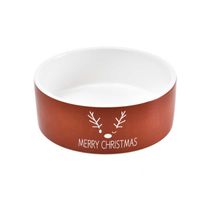 BARRY KING Miska ceramiczna dla psa, Merry Christmas, czerwona 16x6cm [BK-15603]