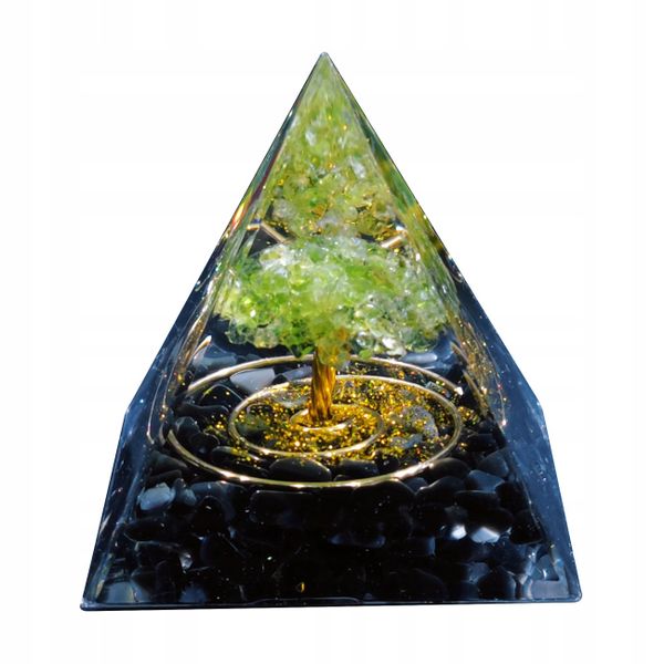Piramida ORGONIT +LED Lampka PODSTAWA 5cm KRYSZTAŁ KAMIENIE AMULET 5cm HX14 zdjęcie 2