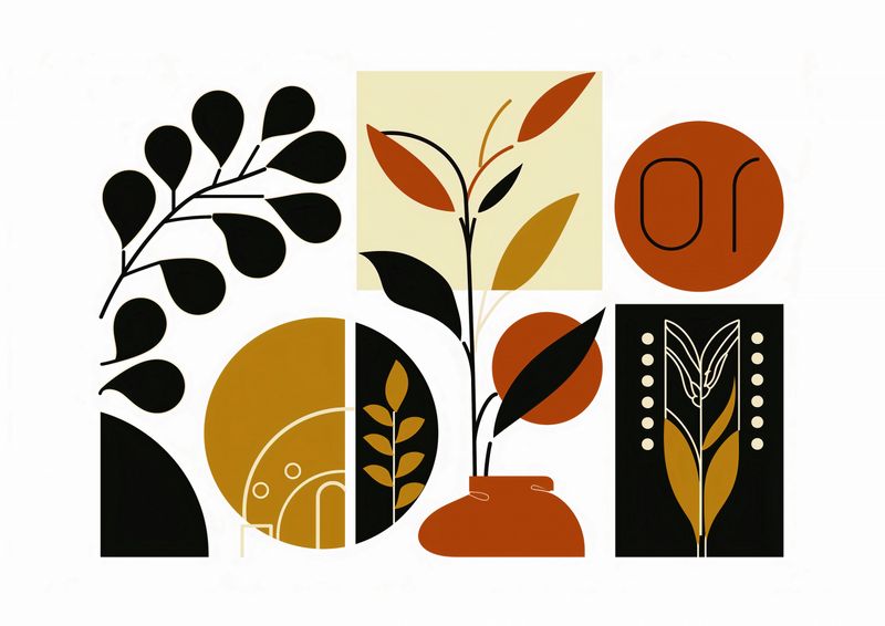 Plakat 59,4x42cm Kolaż Botaniczny zdjęcie 1