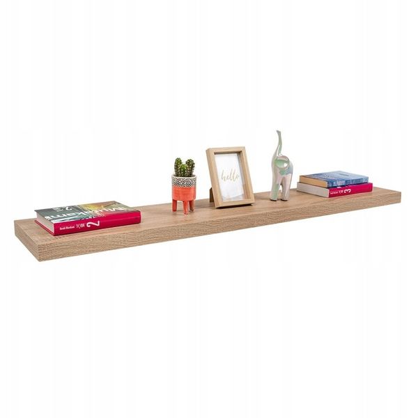 Półka ścienna samowisząca - FS 118x23 Dąb sonoma zdjęcie 6