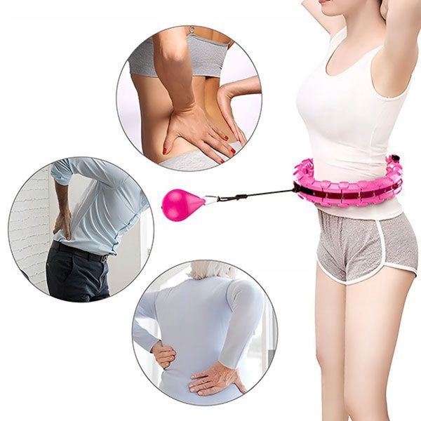 HULA HOP ODCHUDZAJĄCE Z WYPUSTKAMI MASAŻEREM 50 cm RÓŻOWE zdjęcie 3