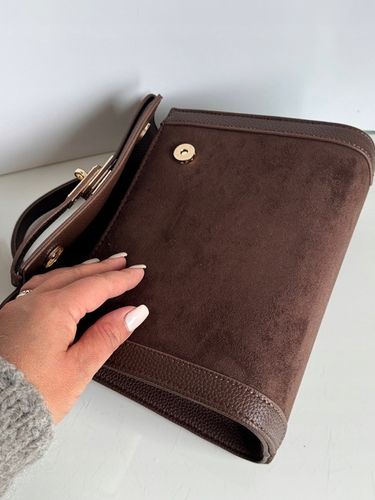 Torebka Gallantry Paris HIT czekoladowa zamsz eco brązowa listonoszka brąz na Arena.pl