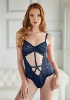 allure body koronkowe z siateczką i otwartymi plecami l/xl czarne