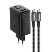 2w1 Ładowarka sieciowa z kablem USB-C + przejściówka adapter USB-C - HDMI