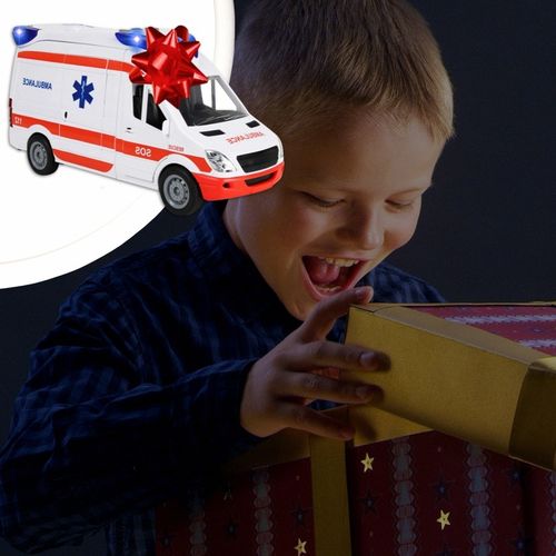 Auto Karetka Pogotowia Ambulans Bus Napęd Dźwięki Otwierane Drzwi z noszami na Arena.pl