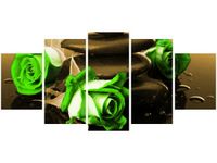 70CM 150CM OBRAZ 5 ELEM WENGE LIMONKA ŚCIENNY