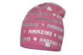 BROEL Elena czapka dla dziewczynki napisy różowa 46-48