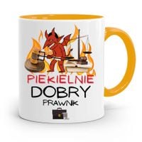 Kubek Żółty Dla Prawnika Piekielnie Dobry Prawnik Z Nadrukiem Ze Zdjęciem