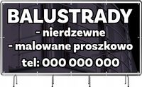 Plandeka reklamowa z oczkami 130x80 - Balustrady ze stali nierdzewnej
