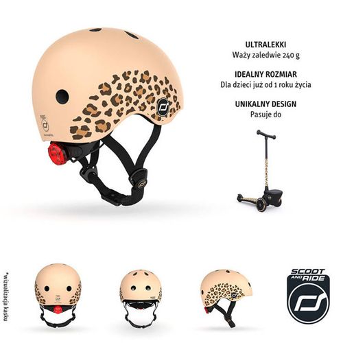 Kask dla dzieci Scootandride XXS-S dla dzieci 1-5 lat Leopard 45-51 cm na Arena.pl