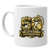 50 lat na karku, wszystko działa jak w zegarku kubek prezent na 50tkę
