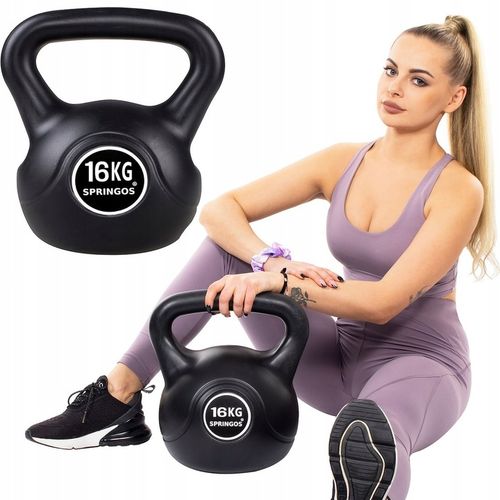 KETTLEBELL DO ĆWICZEŃ 16 KG KULA KETTLE HANTLA FITNESS ABS HANTEL CIĘŻAR na Arena.pl
