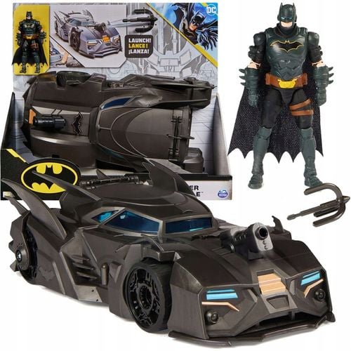 DC COMICS POJAZD BATMOBILE Z WYRZUTNIĄ + FIGURKA LALKA BATMAN 10 CM ZESTAW na Arena.pl