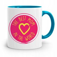 Kubek Błękitny Dla Mamy The Best Mom In The World Z Nadrukiem Ze Zdjęciem