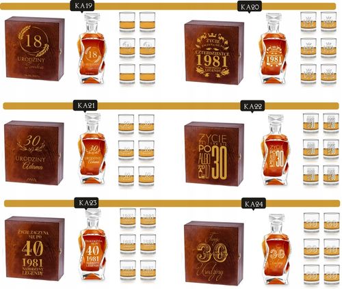 Karafka szklanki do whisky grawer PREZENT na ślub na Arena.pl