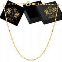 PIĘKNY ZŁOTY SKRĘCANY ŁAŃCUSZEK SINGAPUR 45 CM ZŁOTO 585 NA PREZENT