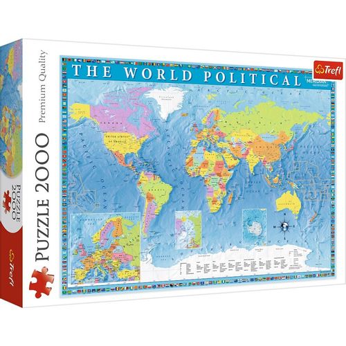 Puzzle 2000 Elementów Polityczna Mapa Świata na Arena.pl