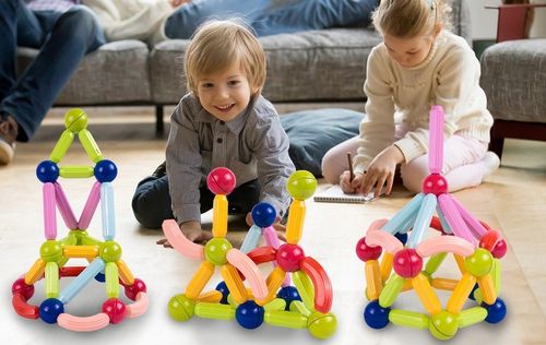 KLOCKI MAGNETYCZNE KONSTRUKCYJNE EDUKACYJNE 45 EL DLA DZIECI MAGNETIC STICK na Arena.pl