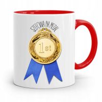 Kubek Czerwony Dla Szefowej Szefowa Na Medal Z Nadrukiem Ze Zdjęciem