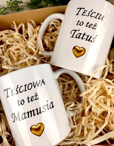 PREZENT NA DZIEŃ MAMY MATKI OJCA TEŚCIOWEJ TEŚCIA ZESTAW KUBEK Z NADRUKIEM na Arena.pl