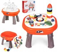 STOLIK EDUKACYJNY INTERAKTYWNY STOLICZEK DLA MALUCHA PANEL 2W1 NA KLOCKI