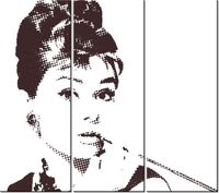90CM 80 OBRAZ 3 ELEM AUDREY HEPBURN ŚCIENNY
