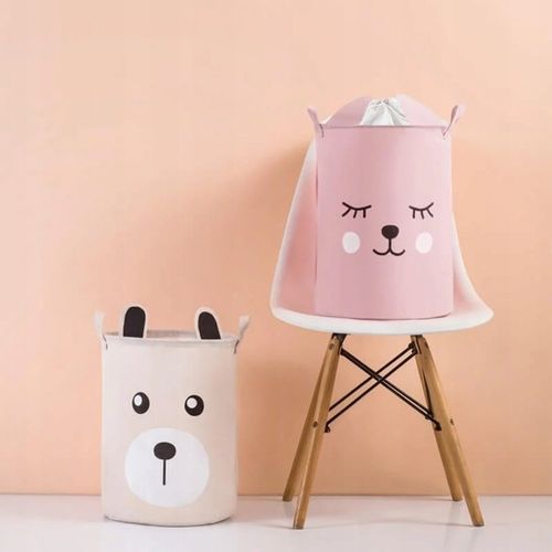 Kosz Pojemnik Na Zabawki Zamykany Ze Ściągaczem XL MIŚ RÓŻOWY SIPO BT035 na Arena.pl