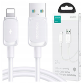 kabel joyroom multi-color series a14 lightning / usb-a 2.4a 1.2 m - biały