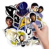 NAKLEJKI ETYKIETY NA ZESZYT NALEPKA Z POSTACIAMI FILM STAR TREK WZORY 10SZT