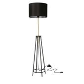 Tegola lampa podłogowa czarny+złoty matowy 1x60W E27 abażur czarny
