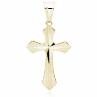 DELIKATNY DIAMENTOWANY POZŁACANY SREBRNY KRZYŻYK KRZYŻ ZE WZOREM