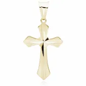 DELIKATNY DIAMENTOWANY POZŁACANY SREBRNY KRZYŻYK KRZYŻ ZE WZOREM