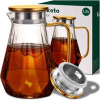 DZBANEK DO HERBATY szklany ZAPARZACZ Z SITEM FILTREM Kuketo Crystal 1500ml