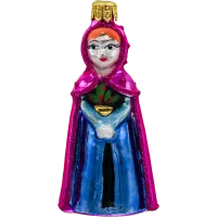 Bombka choinkowa szklaBajkowa postać w różowym płaszczu i niebieskiej sukni