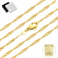 ZŁOTY POZŁACANY GRUBY ŁAŃCUSZEK SINGAPUR 55 CM ZE STALI CHIRURGICZNEJ 18K