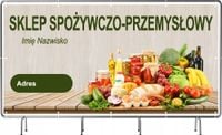 BANER REKLAMOWY 130x80cm gotowy projekt SKLEP SPOŻYWCZY plandeka