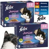 karma mokra dla kota felix wołowina kurczak łosoś sardynka 24 x 85g junior