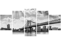 70CM 150CM OBRAZ 5 ELEM BROOKLYN NOWY JORK ŚCIENNY