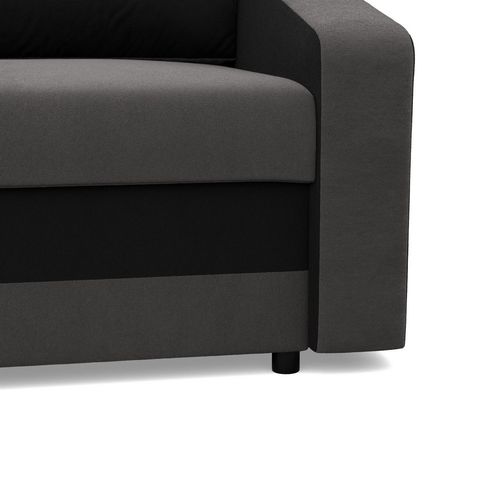 Sofa rozkładana, mikrofaza, AURELO, 148x87x90, szary, czarny | TYLETEGOTU na Arena.pl